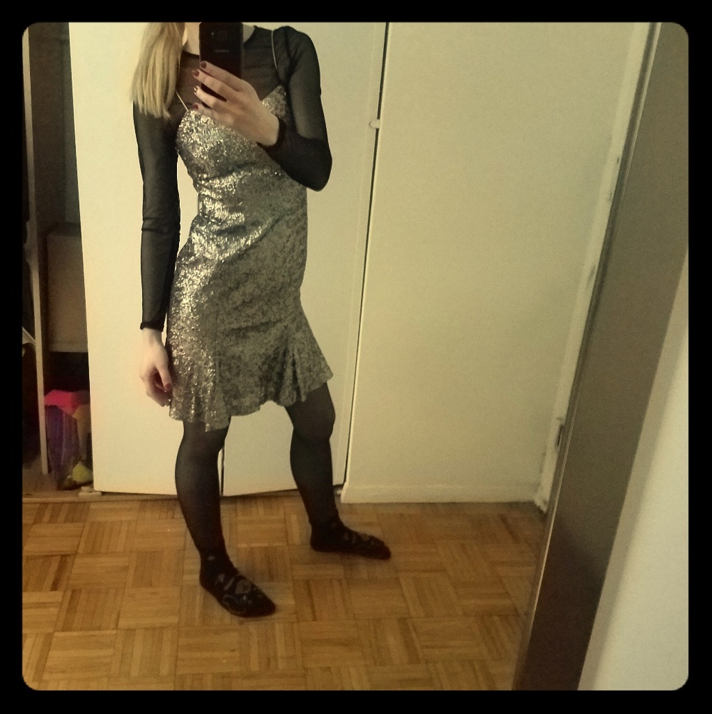 SILVER Sequence dress OP